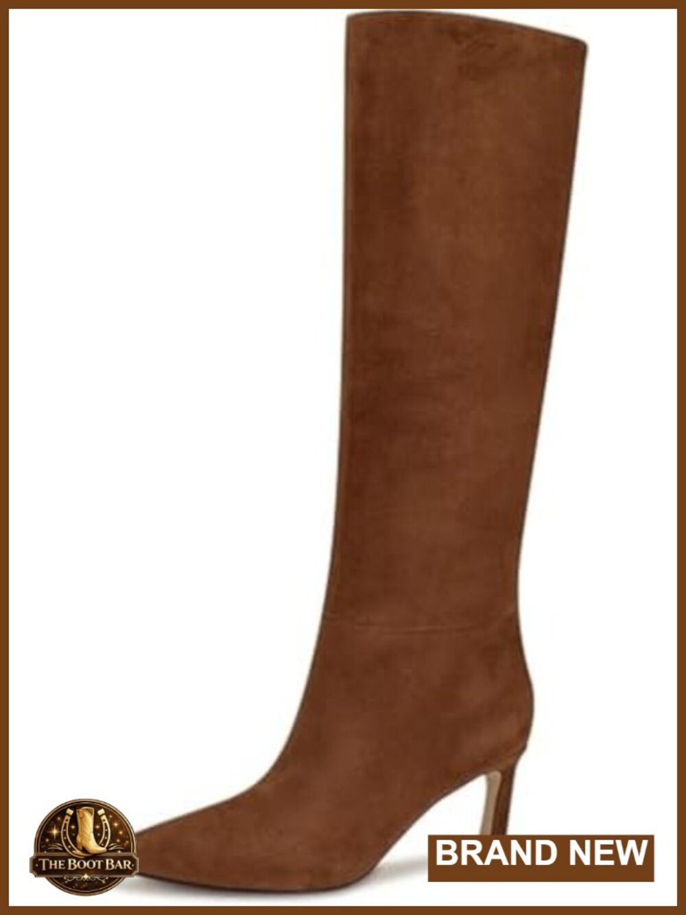 Suede Pointed Toe Stiletto Heel Knee High Pull On Boots